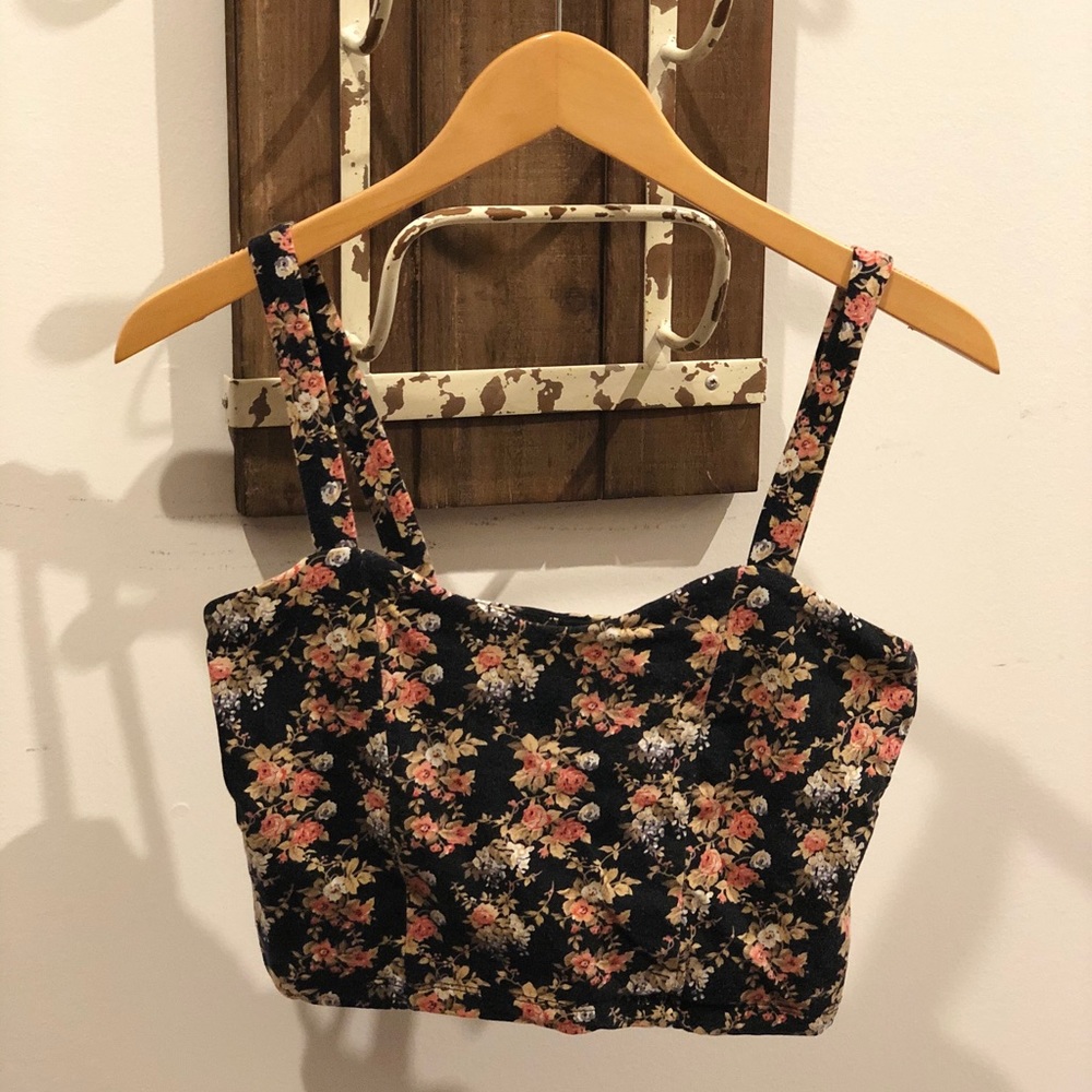 Floral forever 21 cropped top